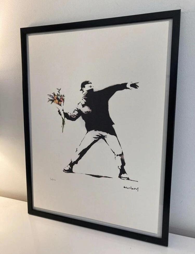 BANKSY : lithographie encadrée avec certificat, Enlèvement ou Envoi