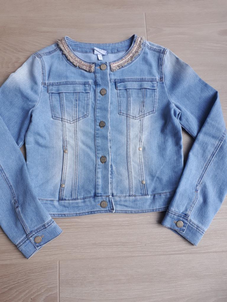 Prachtig jeans jasje Diamante Blu, maat 158, Meisje, Ophalen of Verzenden, Zo goed als nieuw, Diamante Blu