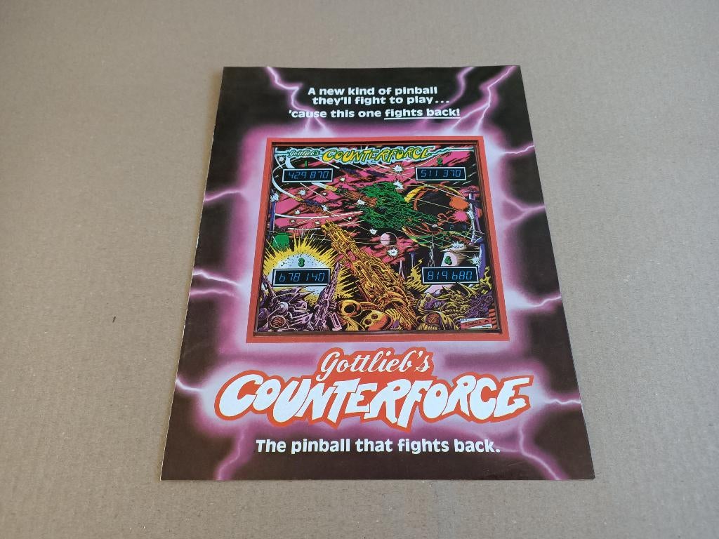 Flyer/ Folder: Gottlieb Counterforce (1980) Flipperkast, Verzamelen, Automaten | Flipperkasten, Verzenden, Flipperkast, Gottlieb
