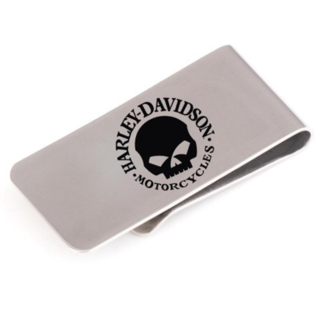 Money clip edelstaal Harley Davidson 'Skull', Motoren, Ophalen of Verzenden, Nieuw