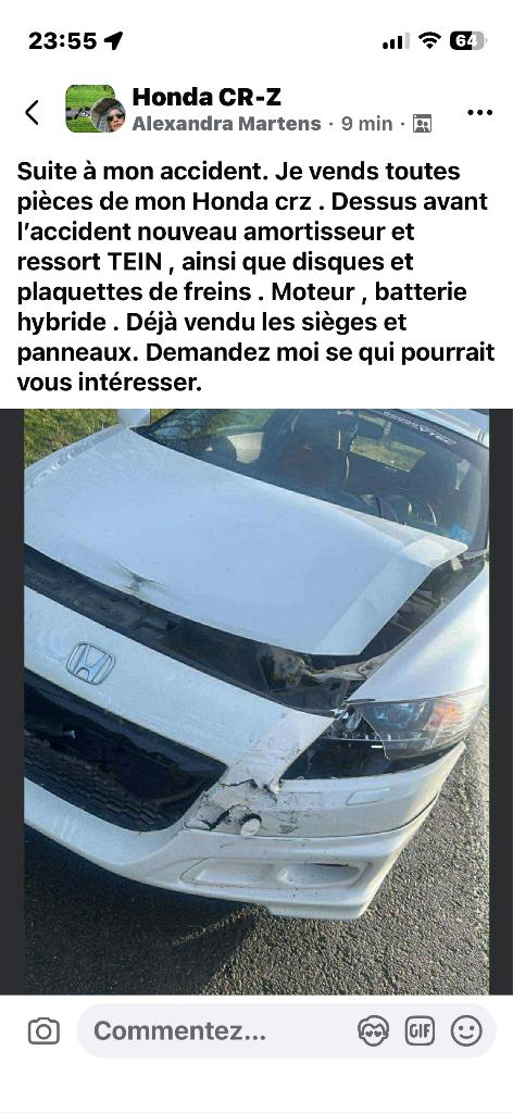À vendre, Auto-onderdelen, Carrosserie, Motorkap, Honda, Voor, Gebruikt, Ophalen