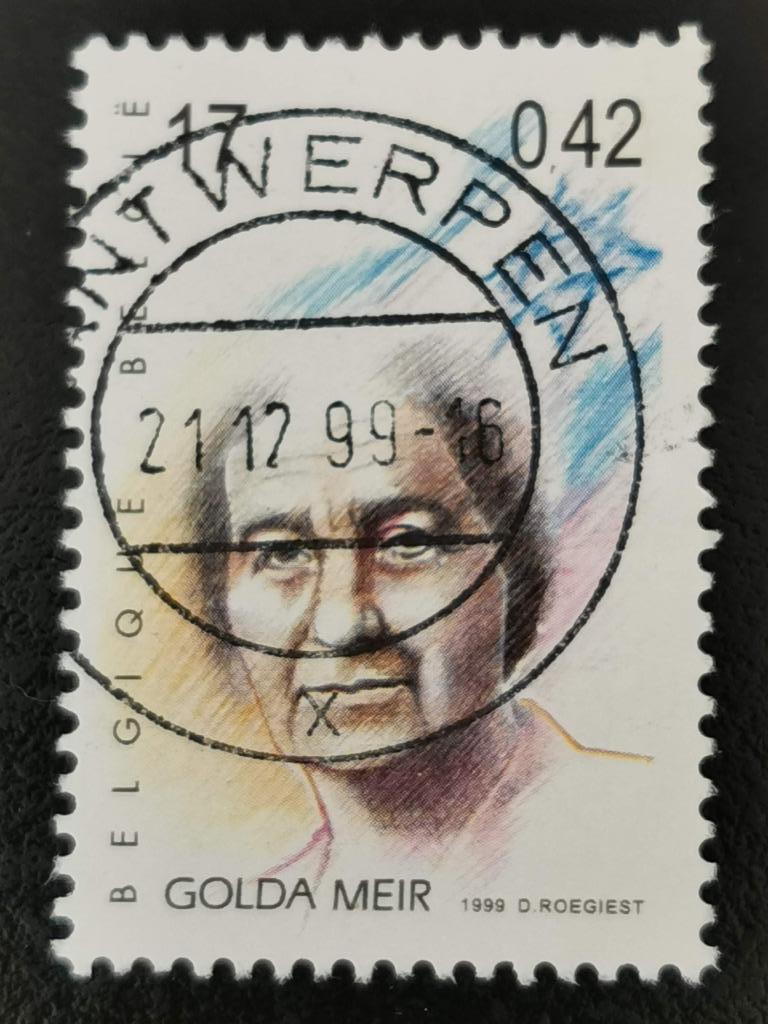 Belgie 1999 - 20e eeuw - Golda Meir, Ophalen of Verzenden, Gestempeld