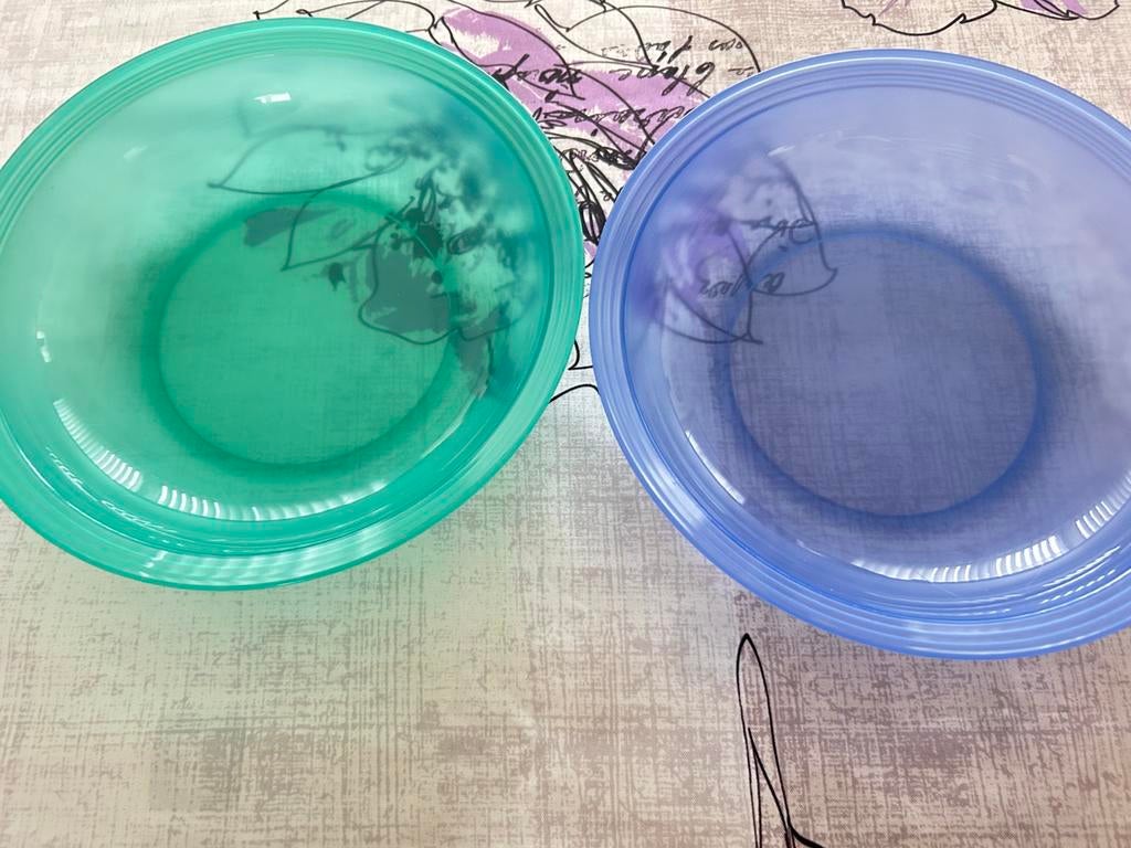 Tupperware serveerkommen 2x, Ophalen, Zo goed als nieuw, Blauw
