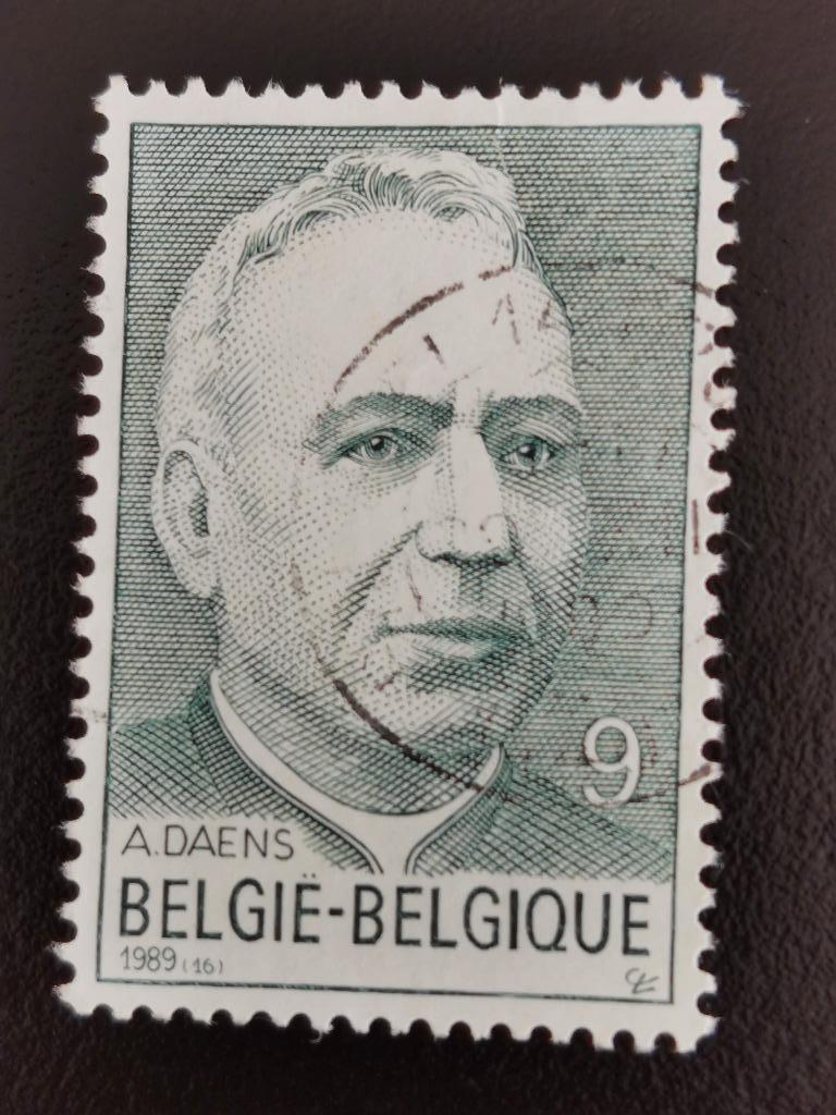 Belgie 1989 - priester Adolf Daens, Ophalen of Verzenden, Gestempeld