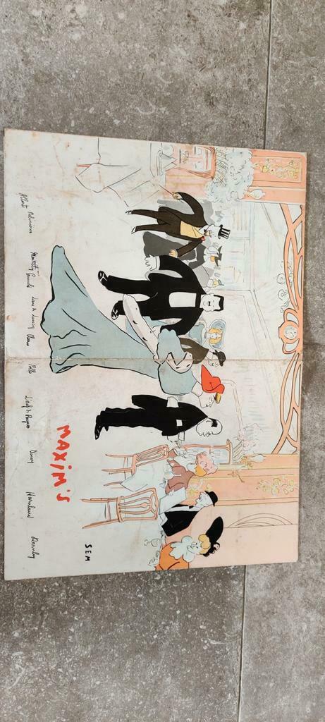 Originele menu "Maxim's" Parijs uit 1974., Antiquités & Art, Enlèvement