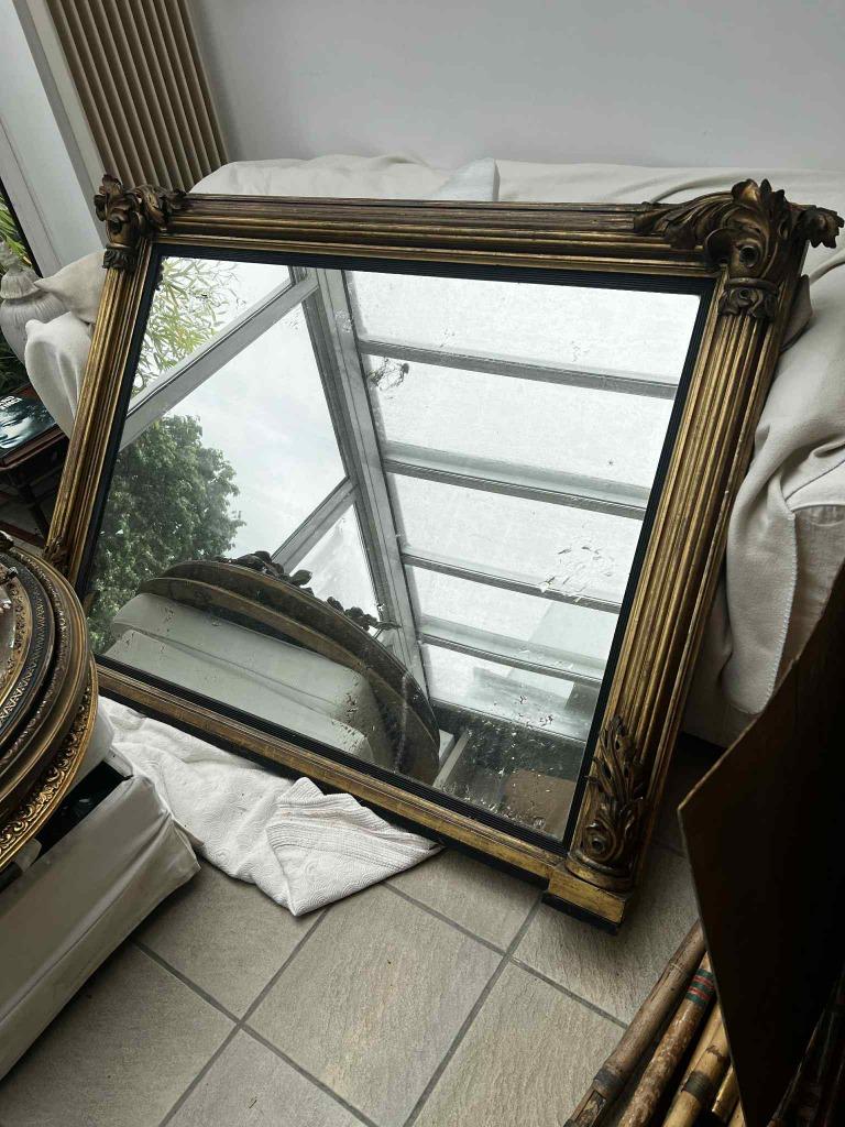 Grand miroir cheminée ancien doré Louis XVI antiquité 18eme, Antiquités & Art, Antiquités | Miroirs, Enlèvement, Rectangulaire