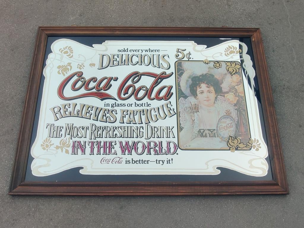 Reclame spiegel Coca-Cola, Verzamelen, Merken en Reclamevoorwerpen, Zo goed als nieuw, Ophalen