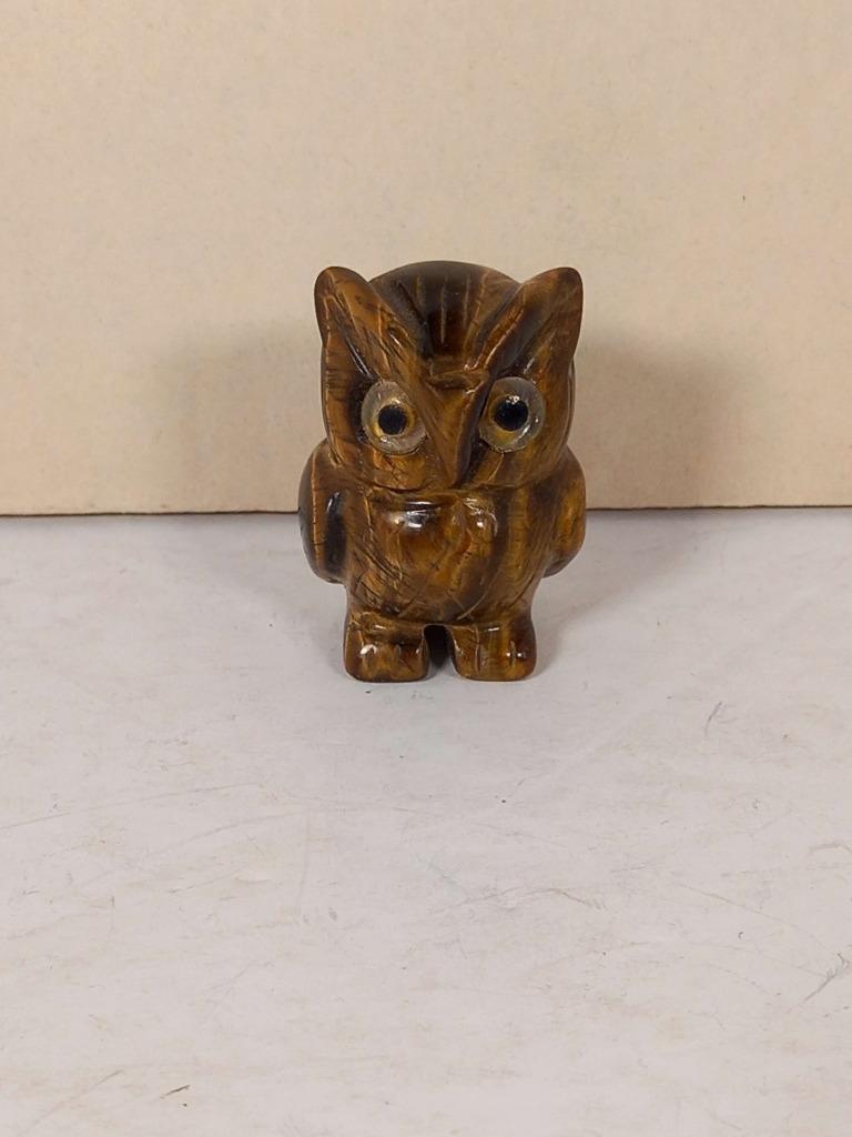 Hibou en pierre de Madagascar - pierre marron, Verzamelen, Beelden en Beeldjes, Zo goed als nieuw, Dier, Ophalen of Verzenden