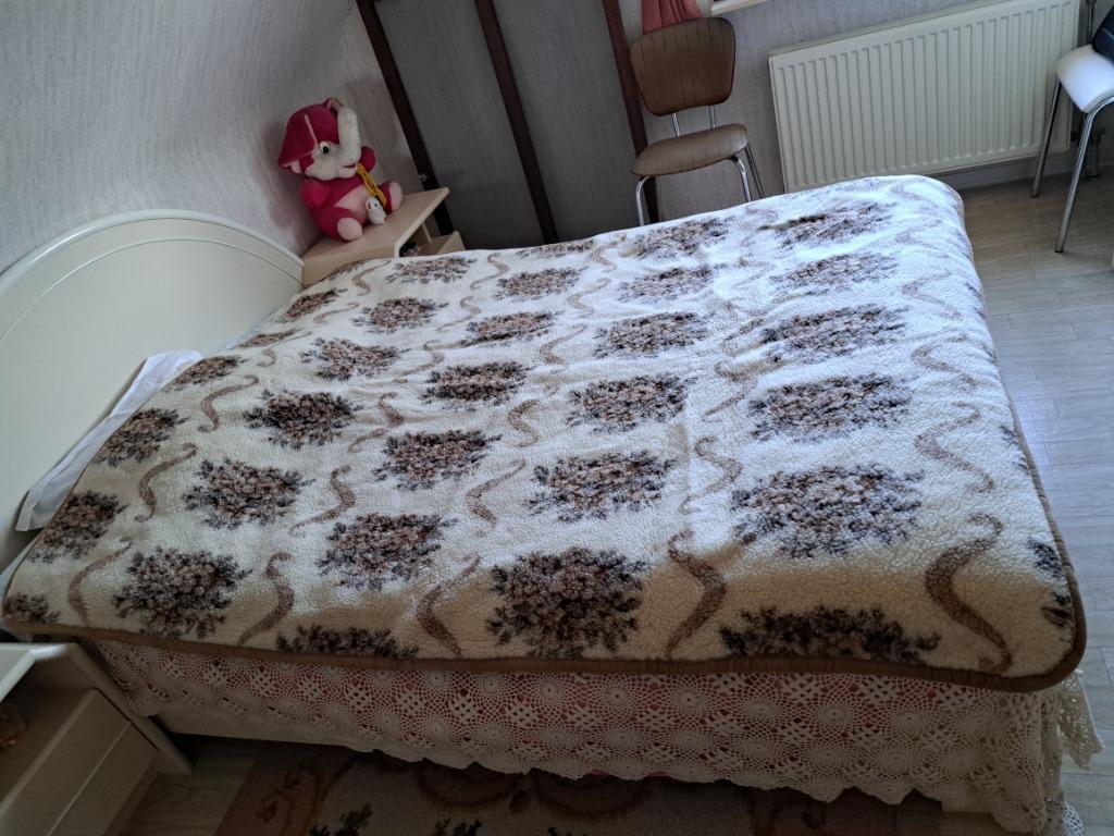 Deken 100% schapenwol, Ophalen, Gebruikt, Eenpersoons, Beige