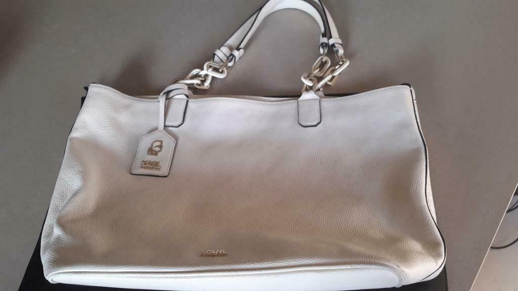 Handtas Karl Lagerfeld, Handtassen en Accessoires, Ophalen of Verzenden, Gebruikt, Beige, Handtas