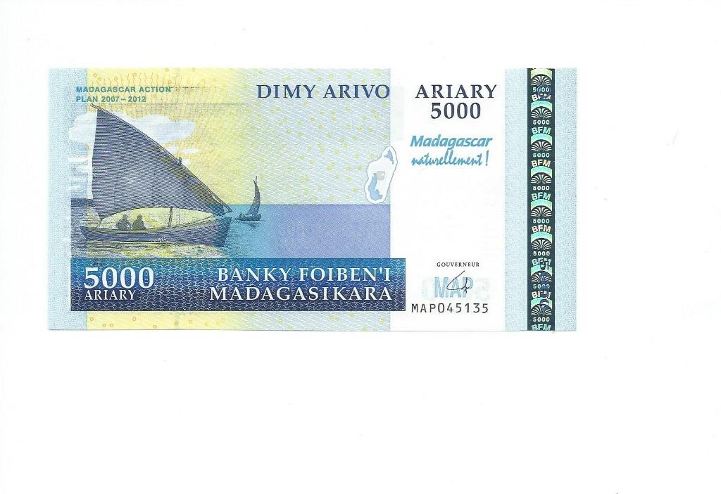 Madagaskar, 5000 Ariary ND(2008), UNC., Timbres & Monnaies, Enlèvement ou Envoi, Autres pays, Billets en vrac