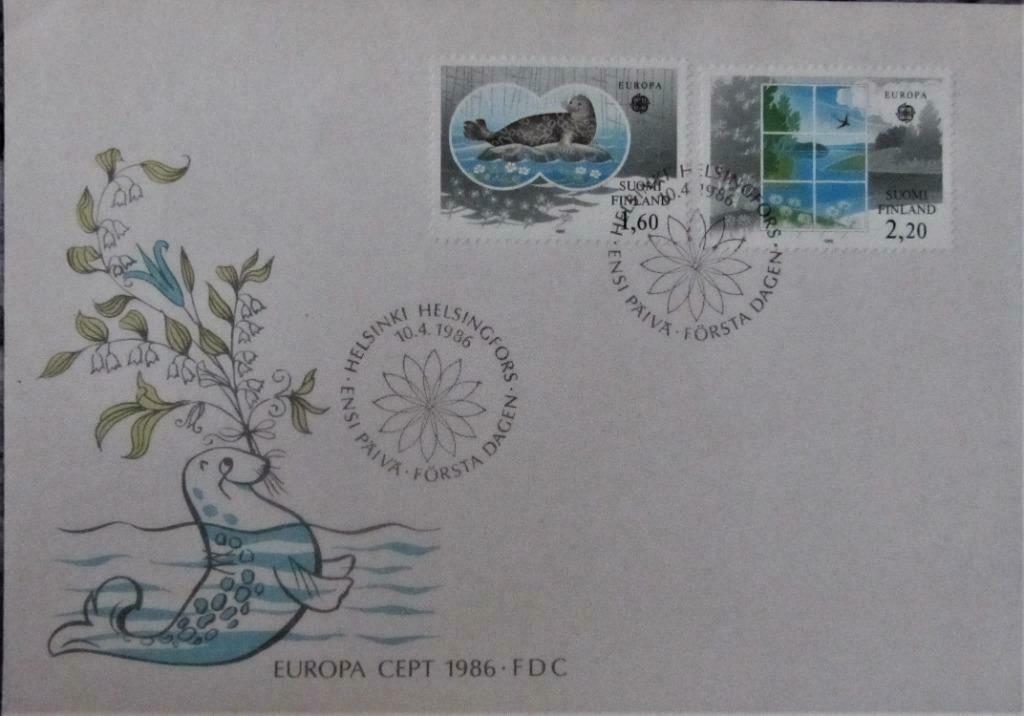 FDC- EUROPA- SUOMI FINLAND- ZEEHOND, Ophalen of Verzenden, Gestempeld, Dier of Natuur