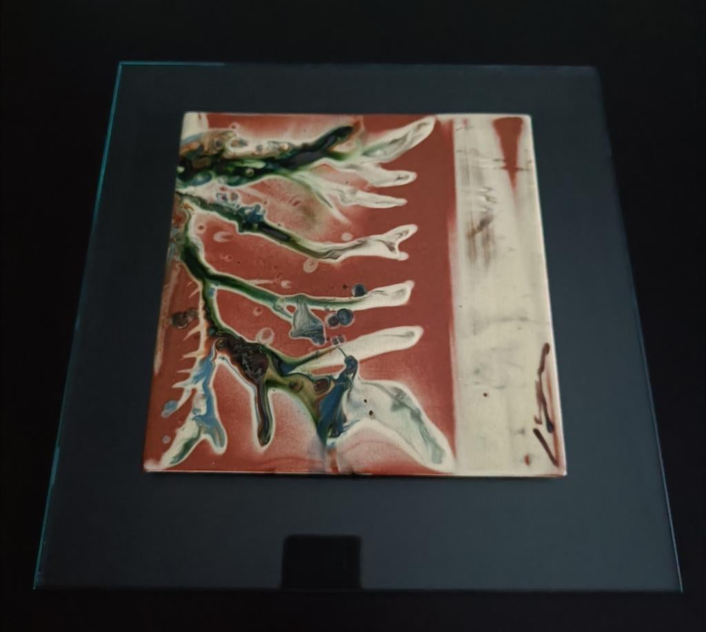 Deux carreaux d'art abstraits en céramique., Enlèvement ou Envoi