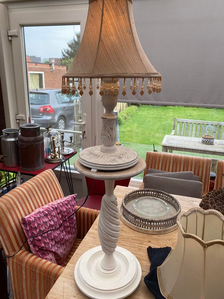 Antieke staander met antieke schemerlamp, Antiek en Kunst, Ophalen