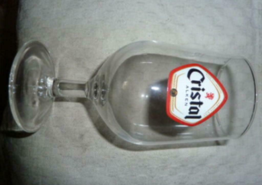 #M bier glas CRISTAL ALKEN 0,25L " op voet " Brouwerij Alken, Verzamelen, Ophalen of Verzenden, Nieuw, Bierglas