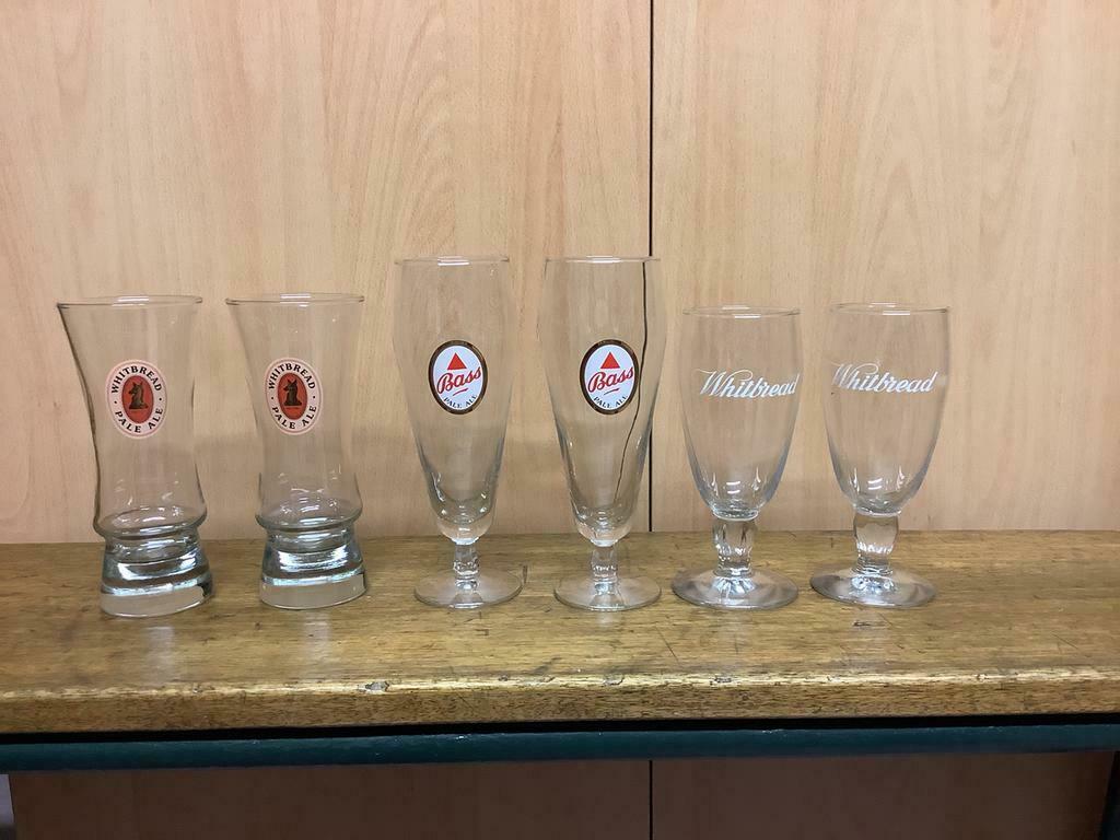 Différents verres à bière Withbread Bass Pale Ale, Collections, Marques de bière