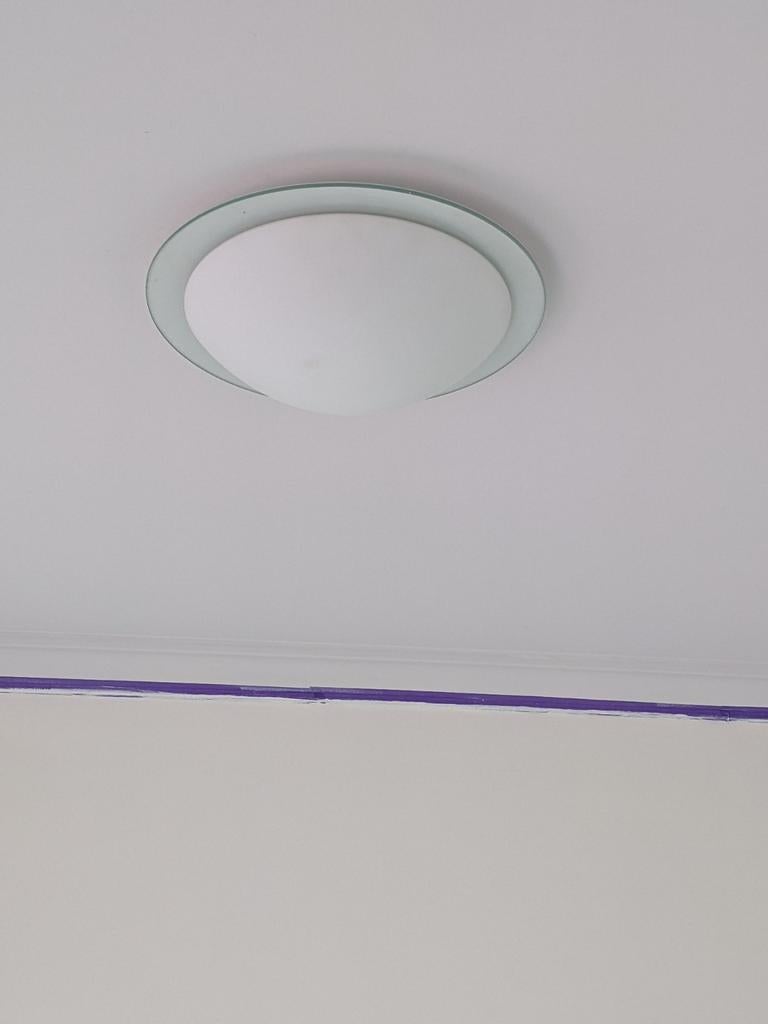 3 plafondlampen  in glas, Huis en Inrichting, Ophalen, Zo goed als nieuw, Glas