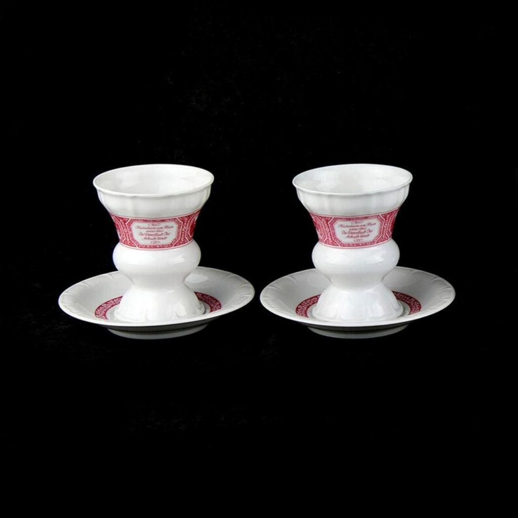 2 Rüdesheimer Kaffee bekers + 3 schotels Heinrich porselein, Verzamelen, Ophalen, Nieuw, Porselein, Kop en/of schotel