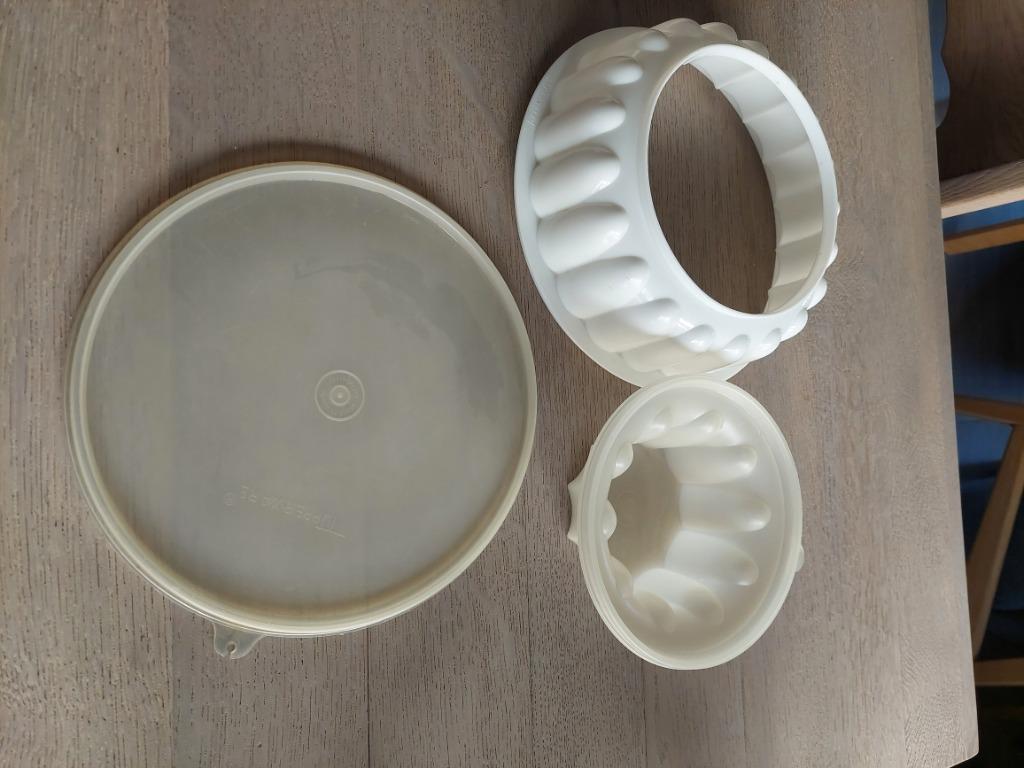 Tupperware vorm voor diplomat, pudding, bavarois,..., Enlèvement ou Envoi, Utilisé, Blanc, Récipient ou Bol