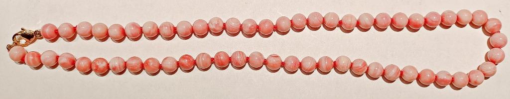 Collier artisanal de pierres de jaspe rose de 47 cm NEUF, Handtassen en Accessoires, Kettingen, Nieuw, Steen of Mineraal, Zwart