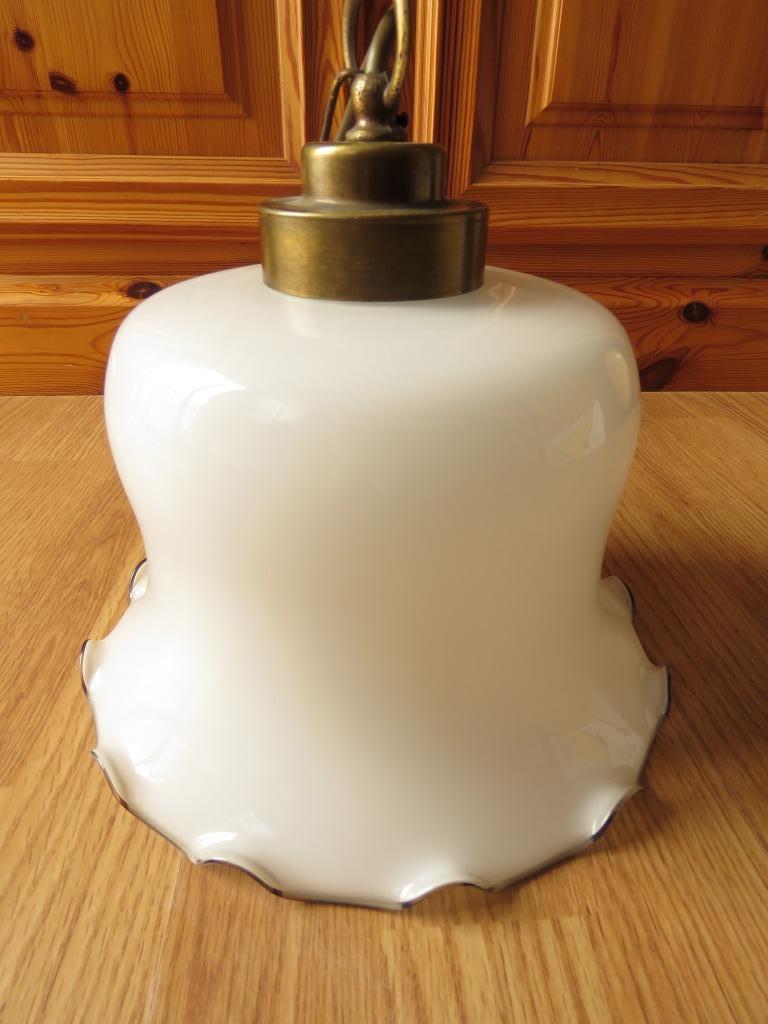 lustre vintage porcelaine et laiton, Maison & Meubles, Lampes | Lustres, Utilisé, Métal, Autres matériaux, Enlèvement ou Envoi