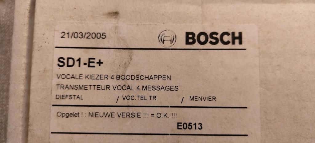 BOSCH analoge telefoonkiezer SD1-E+, Doe-het-zelf en Bouw, Ophalen, Nieuw, Gsm-module, Alarmoproep bij centrale