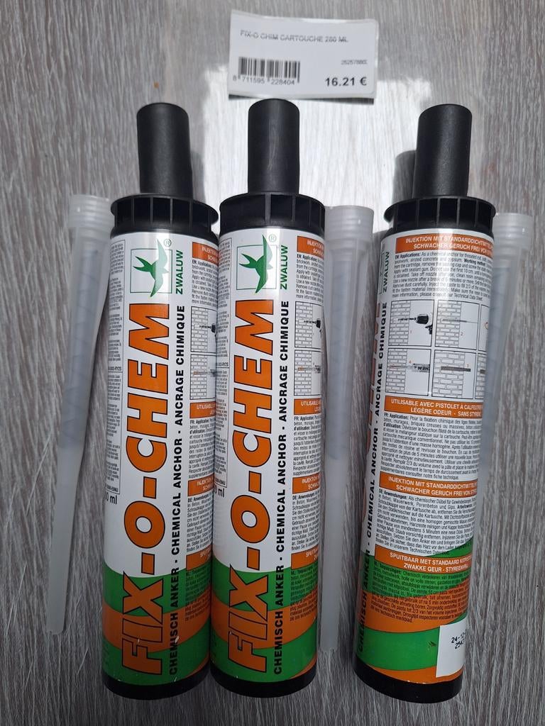 Cartouche scellement chimique fix o chem 300ml valeur 16€/p, Enlèvement, Neuf