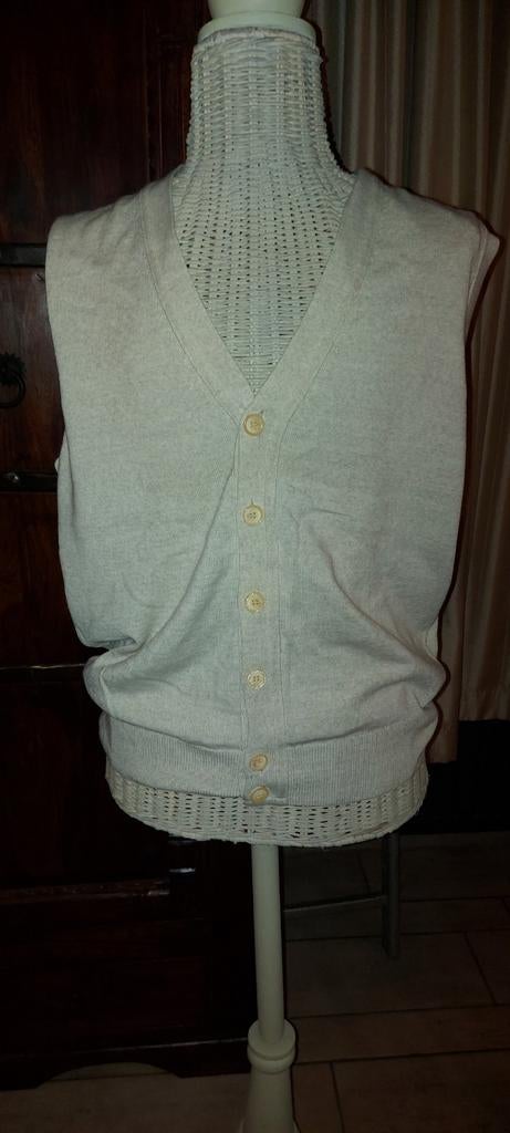 Nieuw mouwloos vestje heren maat medium beige, Enlèvement ou Envoi, Beige