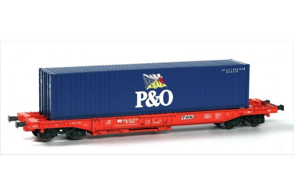ROCO 46570 wagon porte conteneur P&O sncb époque IV-V ho dc, Gelijkstroom, Ophalen of Verzenden, Roco, Nieuw