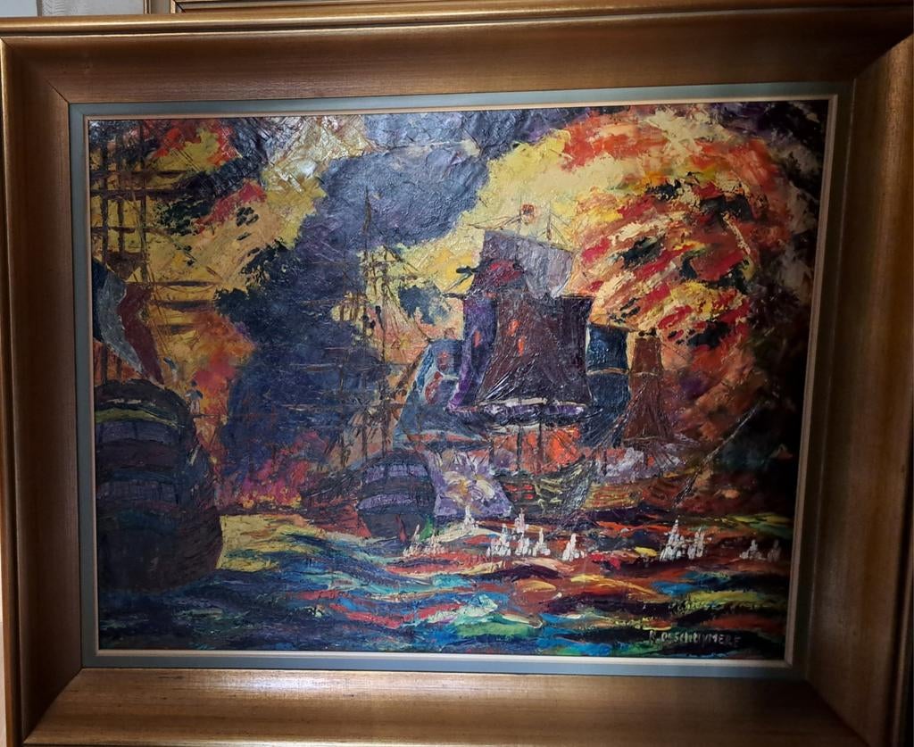 Schilderij met boten, Enlèvement