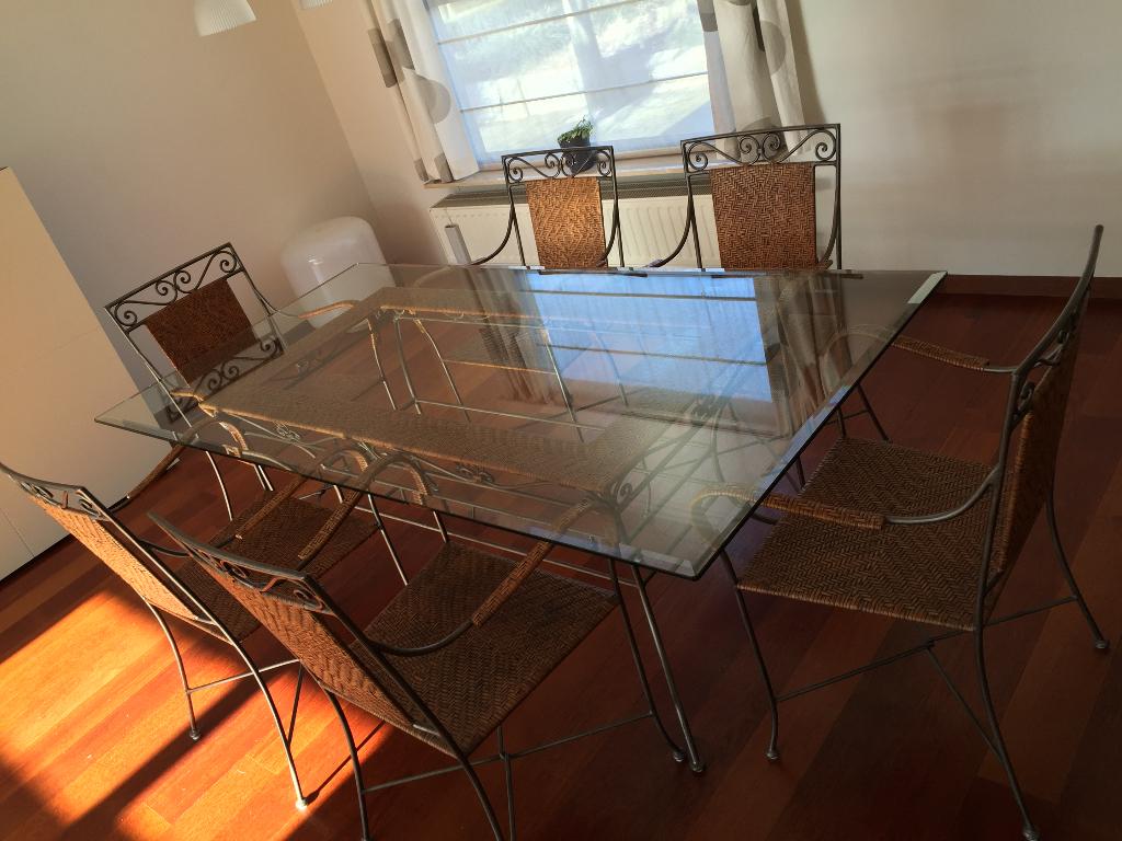 Eettafel, Huis en Inrichting, Tafels | Eettafels, Ophalen, Zo goed als nieuw, Glas, Glas