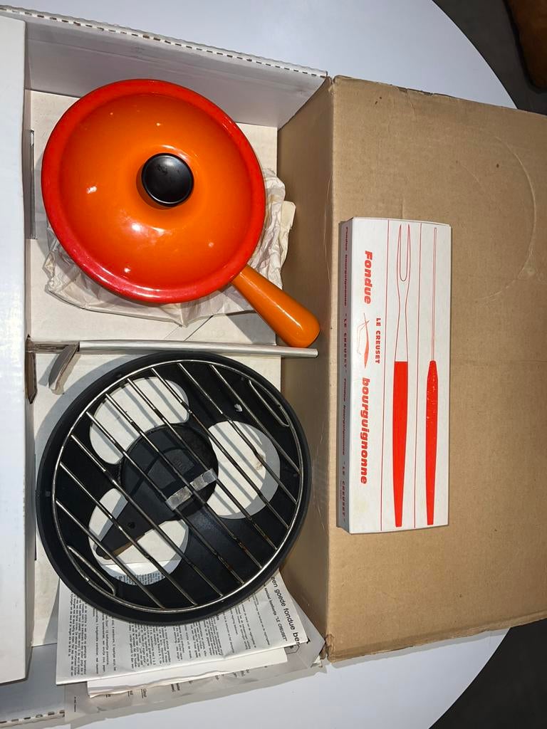 Le Creuset Fondueset, model 6420, Ophalen, Gietijzer