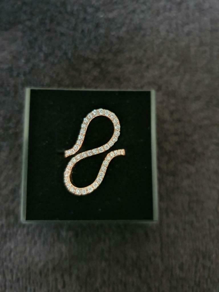 Zilveren ring rosé verguld maat 52, Bijoux, Sacs & Beauté, Bagues, Enlèvement ou Envoi, Rose, Comme neuf, Avec cristal