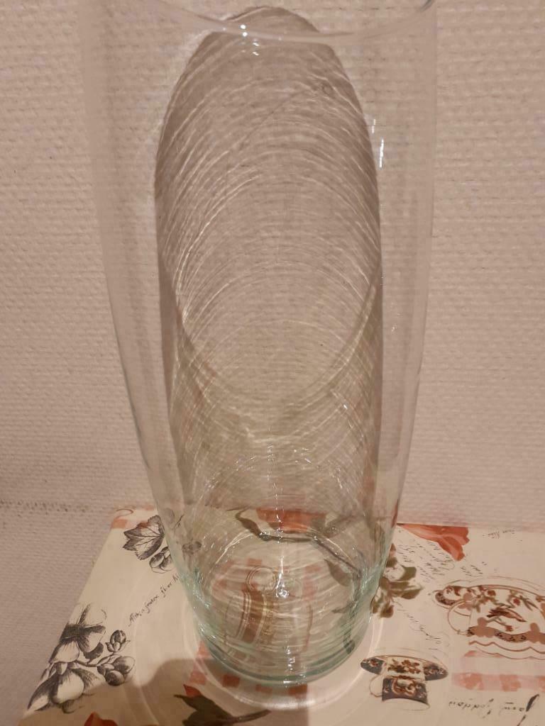 Hoge glazen vaas, Ophalen, Nieuw, Wit, Glas