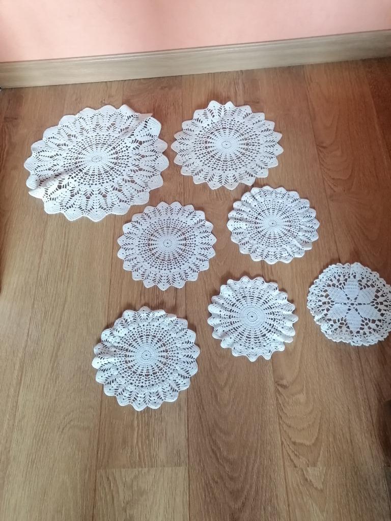 Napperons crochetés main 100%coton vintage 70', Enlèvement ou Envoi, Comme neuf