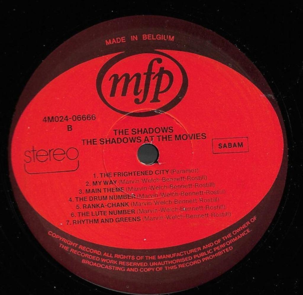 The Shadows ‎– The Shadows At The Movies - LP sans pochette, Enlèvement ou Envoi, Utilisé, 12 pouces