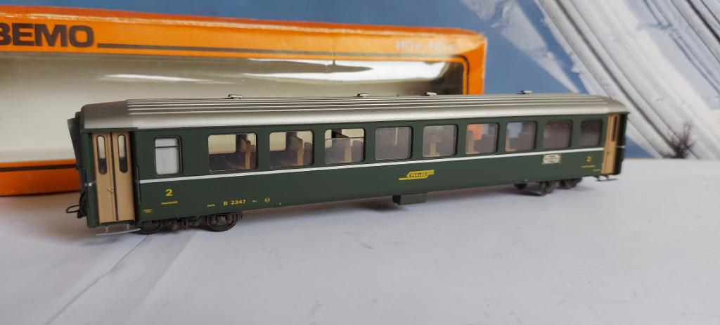 HOm Bemo Chariot standard 2*kl RhB, Autres marques, Analogique, Enlèvement ou Envoi, Wagon