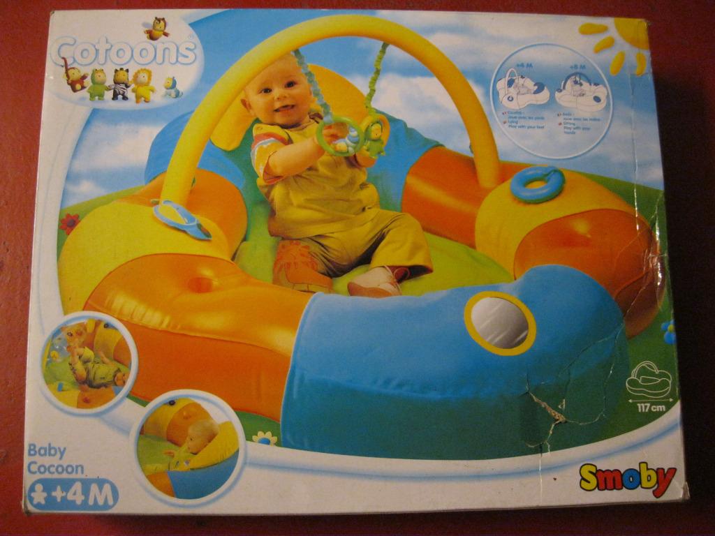 Smoby Baby Cocoon opblaasbare box, Kinderen en Baby's, Babyparken, Ophalen of Verzenden, Zo goed als nieuw, Rond, Boxkleed