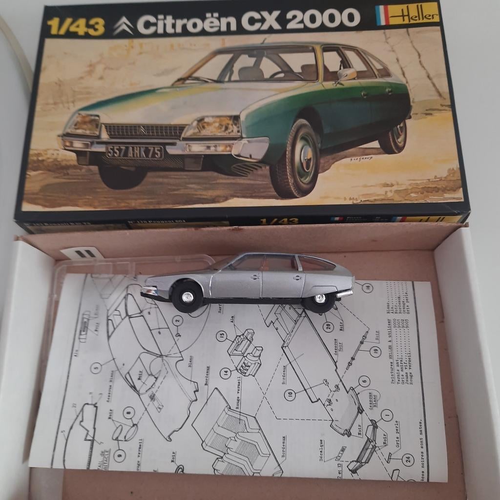 HELLER kit 1/43 GEMONTEERD: CITROEN CX2000*VINTAGE*+BONUS*, Ophalen, Auto, 1:32 tot 1:50, Zo goed als nieuw