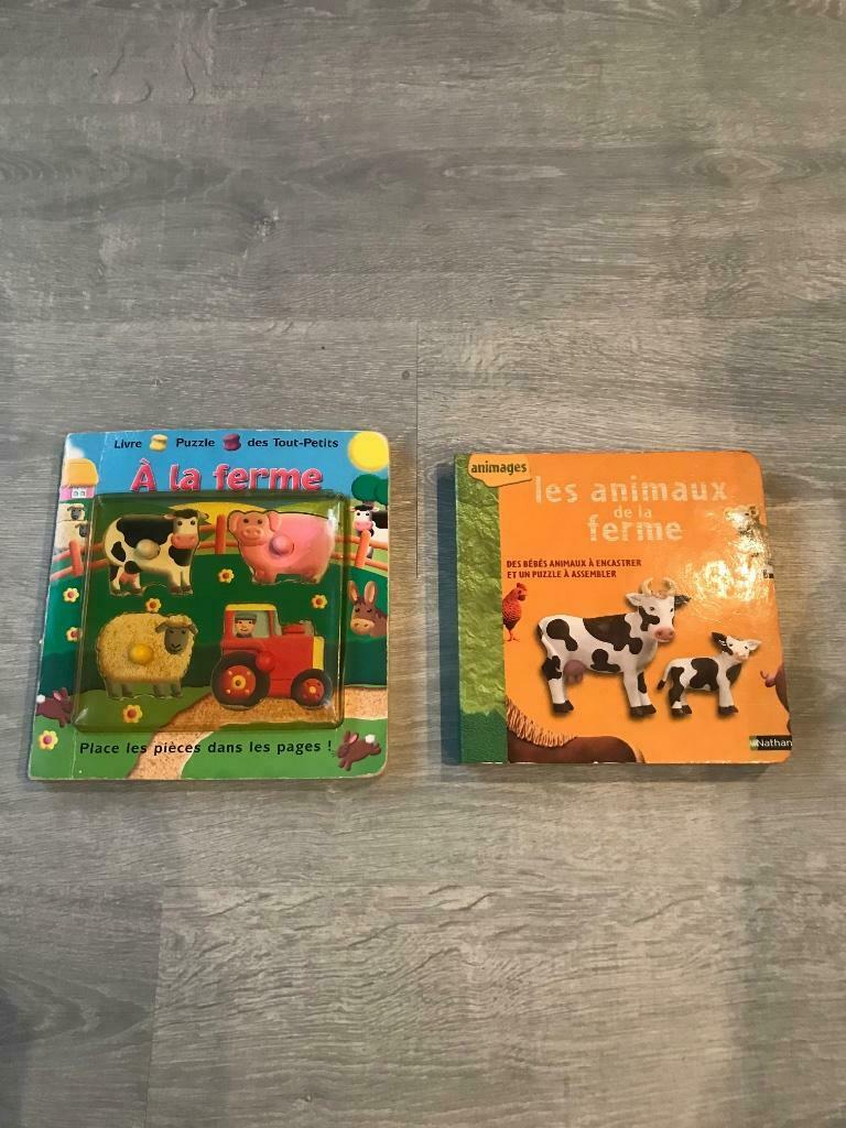 Lot 2 livres Ferme avec animaux à encastrer, Ophalen of Verzenden, Gebruikt, Puzzelen