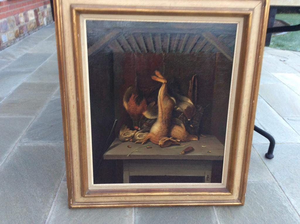 Lens Andries schilderij stilleven jachttafereel met haas, Antiek en Kunst, Ophalen
