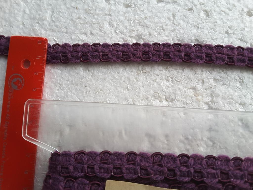 galon 12 mm lie de vin mauve mat et fil brillant G12128, Hobby & Loisirs créatifs, Enlèvement ou Envoi, Neuf