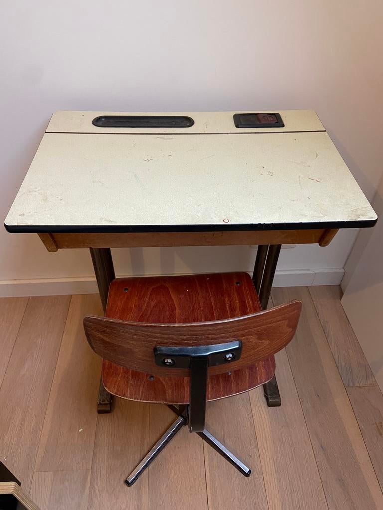 Vintage bureau + stoel, Enlèvement, Utilisé