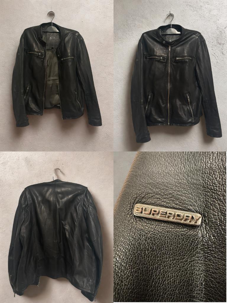 Leren jas Super Dry, Motoren, Kleding | Motorkleding, Jas | leer, Heren, Tweedehands, Ophalen of Verzenden