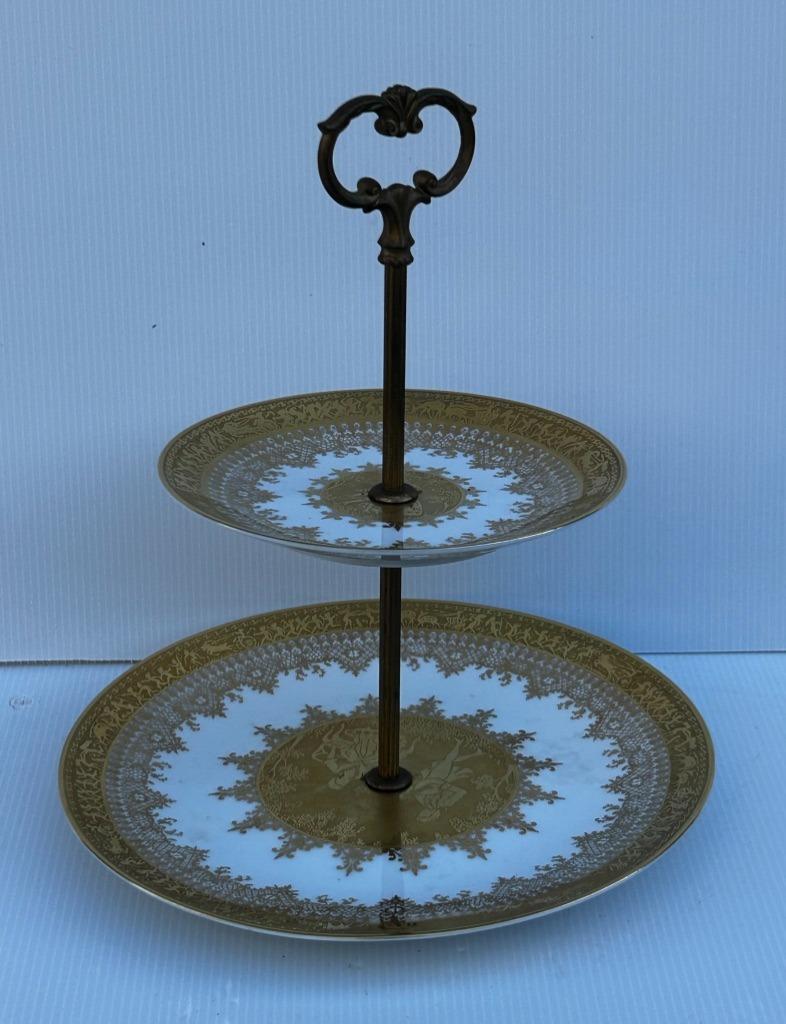 Pièce montée, etagère voor mignardises 1950s, Ophalen of Verzenden, Zo goed als nieuw, Porselein, Bord of Schaal