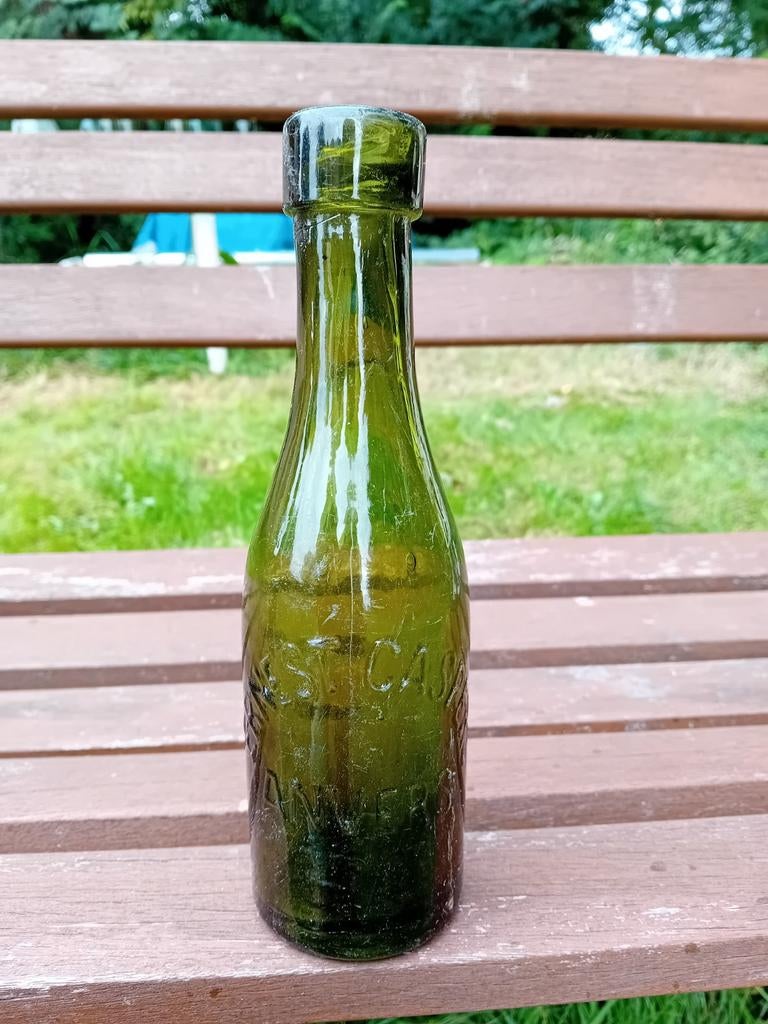 Oude vintage waterfles Ernest Caspers  Anvers Antwerpen, Verzamelen, Biermerken, Ophalen of Verzenden, Gebruikt