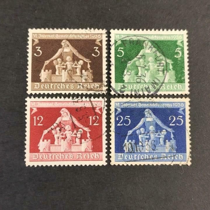 Duitse Rijk 1936 Internationaal Gemeenschapscongres 617/20, Enlèvement ou Envoi, Empire allemand, Affranchi