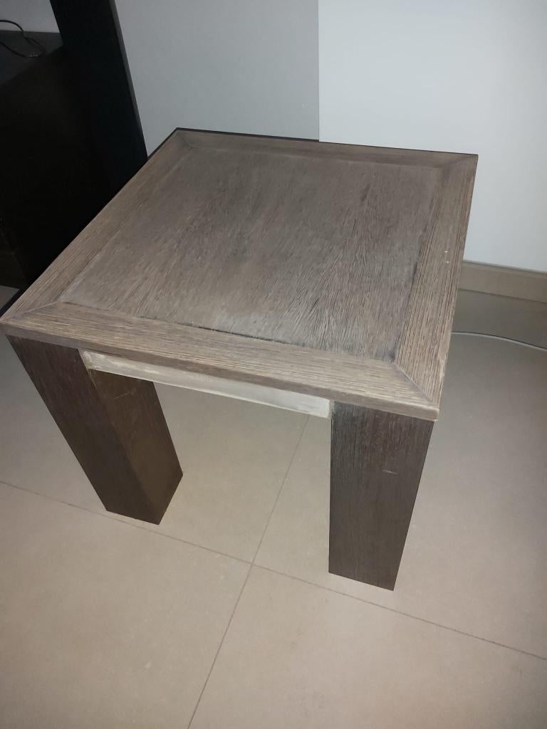table basse carré bois massif (bois lourd), Maison & Meubles, Enlèvement, Utilisé, Carré