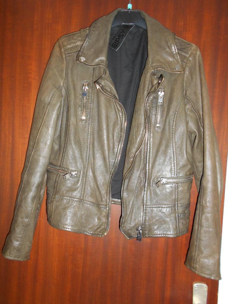 Blouson en cuir femme, Kleding | Dames, Jassen | Winter, Autre, Zo goed als nieuw, Groen, Ophalen