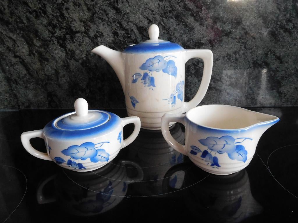 Cafetière, sucrier et pot à lait, Maison & Meubles, Cuisine | Vaisselle, Utilisé, Récipient(s), Céramique, Enlèvement ou Envoi